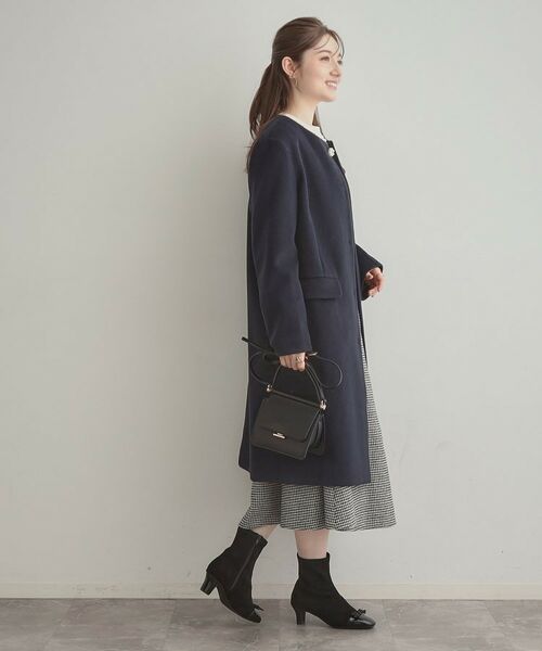 Couture Brooch / クチュールブローチ その他アウター | 【通勤/ビジューブローチ付き】ノーカラー ロングコート | 詳細28