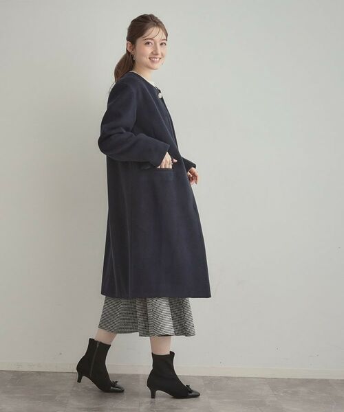 Couture Brooch / クチュールブローチ その他アウター | 【通勤/ビジューブローチ付き】ノーカラー ロングコート | 詳細29