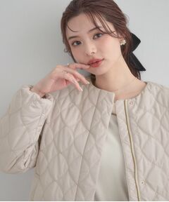 Couture Brooch / クチュールブローチ ノーカラージャケット | リボンキルトジャケット