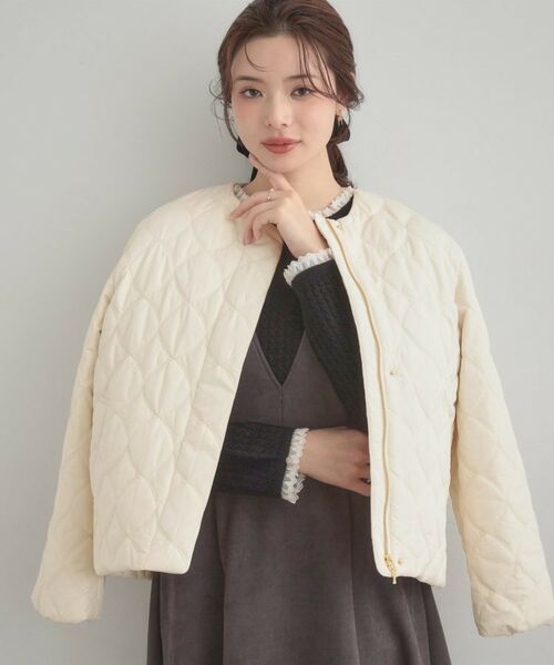 Couture Brooch / クチュールブローチ ノーカラージャケット | リボンキルトジャケット | 詳細1