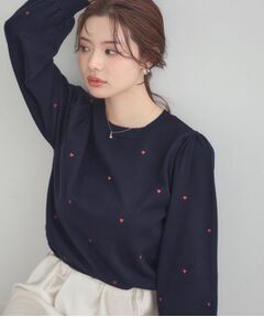 Couture Brooch / クチュールブローチ ニット・セーター | 【着映え】ハートドットラメ刺繍ニット