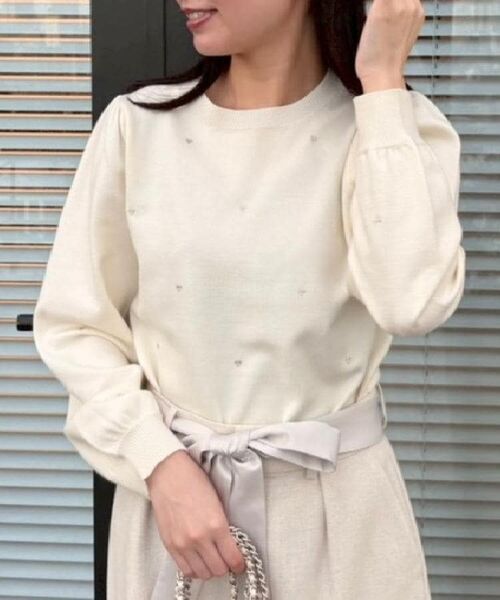 Couture Brooch / クチュールブローチ ニット・セーター | 【着映え】ハートドットラメ刺繍ニット | 詳細11