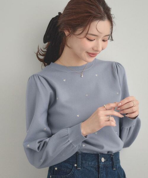 Couture Brooch / クチュールブローチ ニット・セーター | 【着映え】ハートドットラメ刺繍ニット | 詳細15