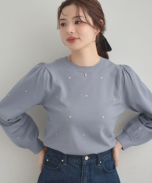 Couture Brooch / クチュールブローチ ニット・セーター | 【着映え】ハートドットラメ刺繍ニット | 詳細16