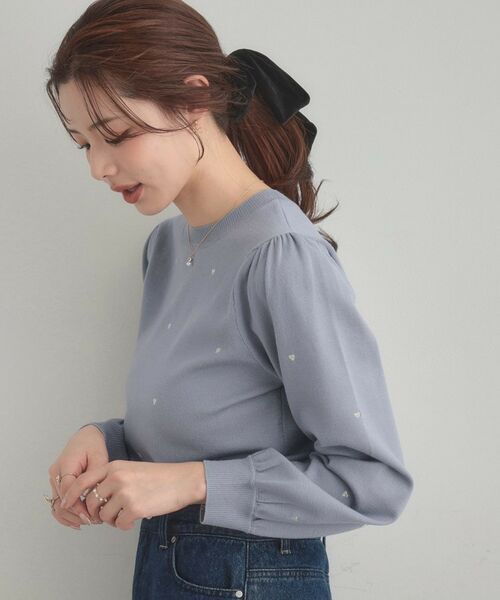 Couture Brooch / クチュールブローチ ニット・セーター | 【着映え】ハートドットラメ刺繍ニット | 詳細17