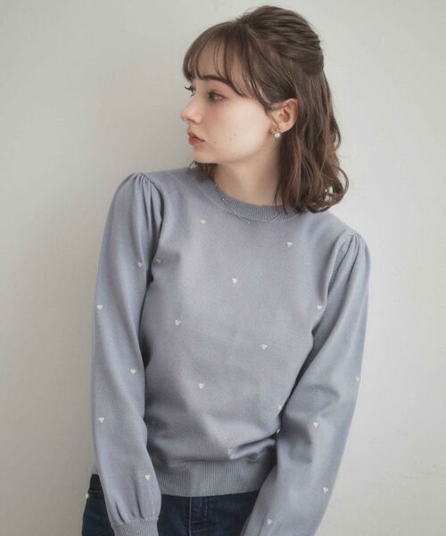 Couture Brooch / クチュールブローチ ニット・セーター | 【着映え】ハートドットラメ刺繍ニット | 詳細21