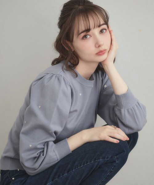 Couture Brooch / クチュールブローチ ニット・セーター | 【着映え】ハートドットラメ刺繍ニット | 詳細22