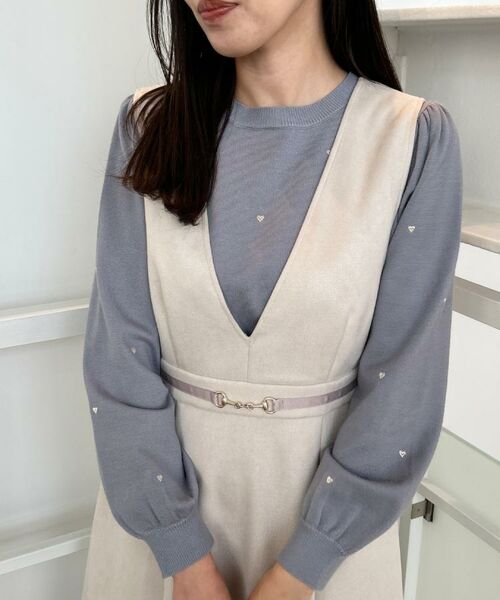 Couture Brooch / クチュールブローチ ニット・セーター | 【着映え】ハートドットラメ刺繍ニット | 詳細26