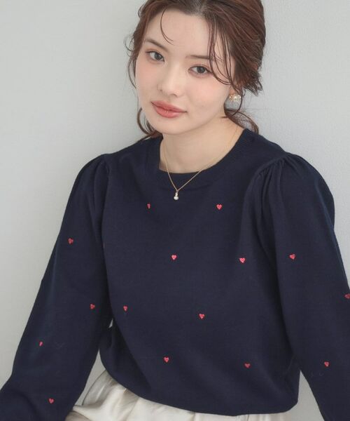 Couture Brooch / クチュールブローチ ニット・セーター | 【着映え】ハートドットラメ刺繍ニット | 詳細30