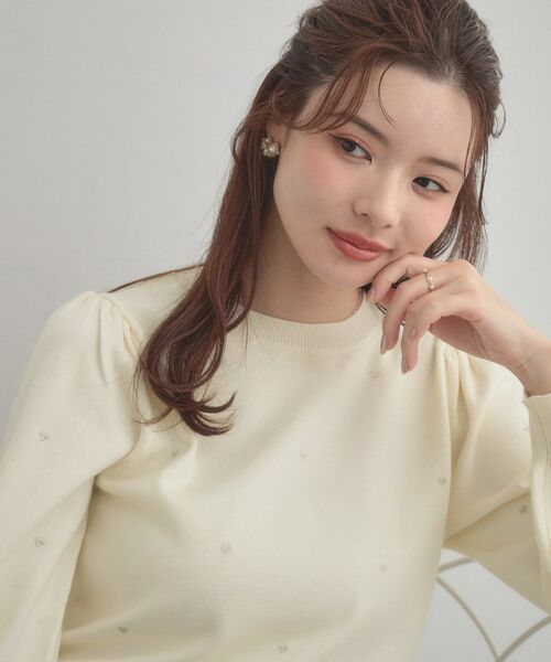 Couture Brooch / クチュールブローチ ニット・セーター | 【着映え】ハートドットラメ刺繍ニット | 詳細5