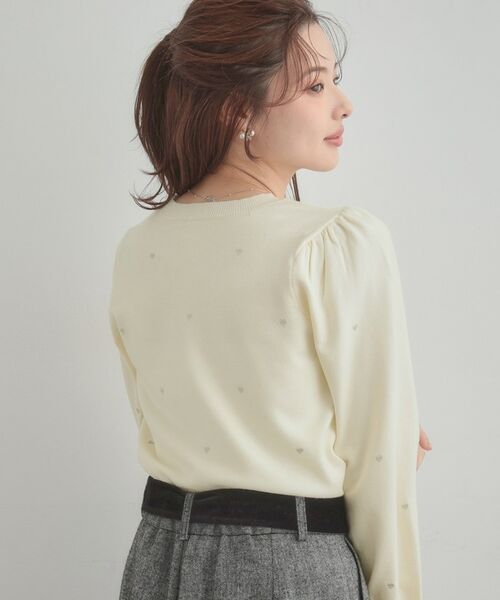 Couture Brooch / クチュールブローチ ニット・セーター | 【着映え】ハートドットラメ刺繍ニット | 詳細7