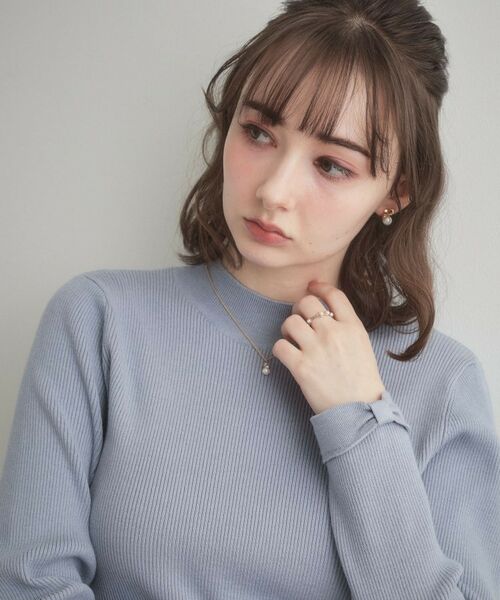 Couture Brooch / クチュールブローチ ニット・セーター | 袖リボンリブニット(サックスブルー(090))