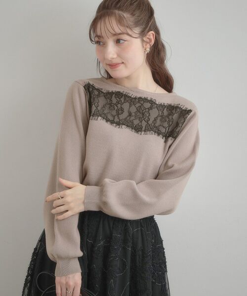 Couture Brooch / クチュールブローチ ニット・セーター | レースドッキングニット | 詳細15