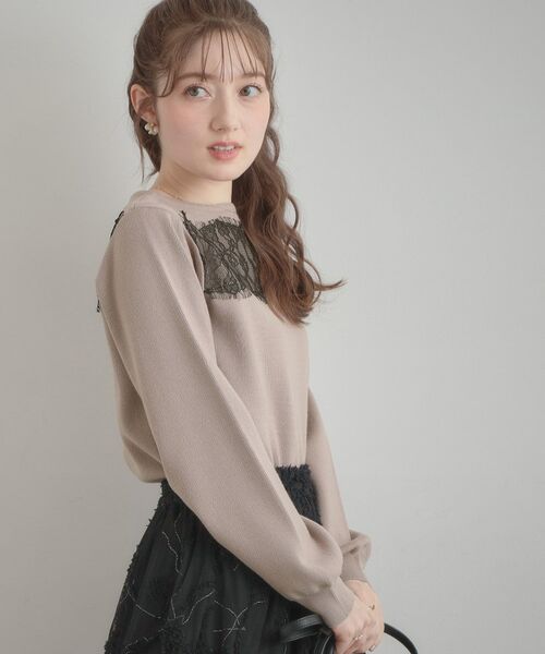 Couture Brooch / クチュールブローチ ニット・セーター | レースドッキングニット | 詳細16