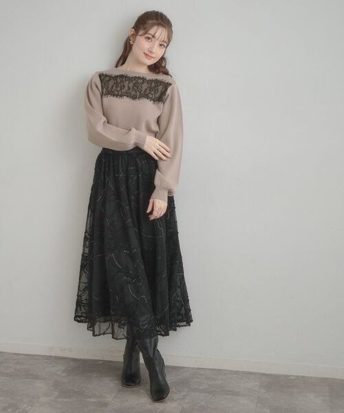 Couture Brooch / クチュールブローチ ニット・セーター | レースドッキングニット | 詳細18