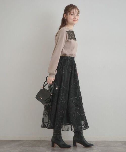 Couture Brooch / クチュールブローチ ニット・セーター | レースドッキングニット | 詳細19