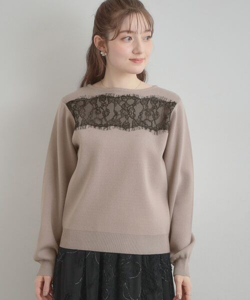 Couture Brooch / クチュールブローチ ニット・セーター | レースドッキングニット | 詳細22