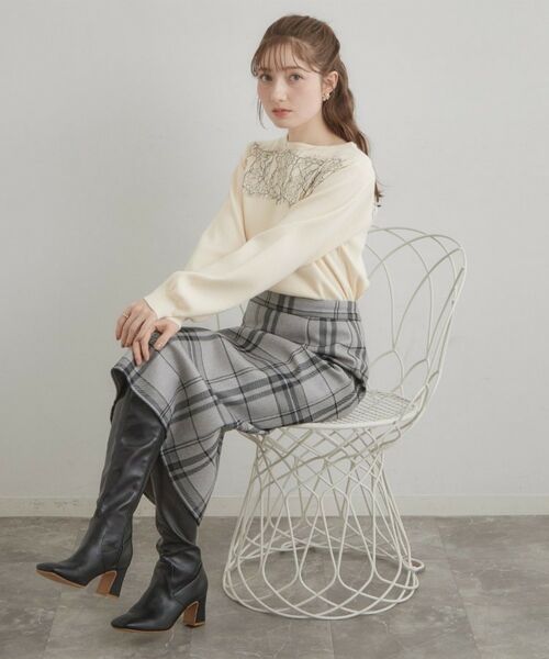 Couture Brooch / クチュールブローチ ニット・セーター | レースドッキングニット | 詳細6