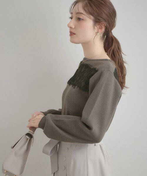 Couture Brooch / クチュールブローチ ニット・セーター | レースドッキングニット | 詳細9