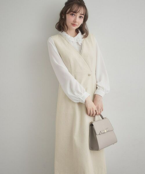 Couture Brooch / クチュールブローチ ミニ丈・ひざ丈ワンピース | フリンジツイードジャンスカ | 詳細1