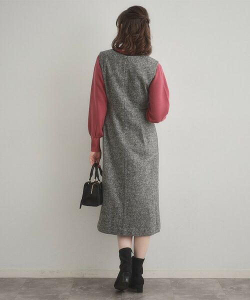 Couture Brooch / クチュールブローチ ミニ丈・ひざ丈ワンピース | フリンジツイードジャンスカ | 詳細13