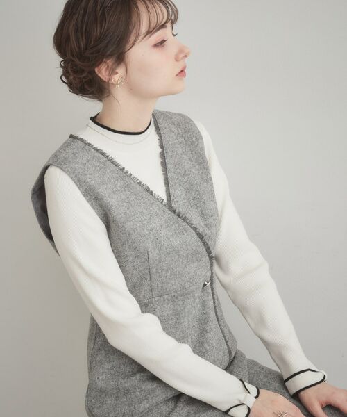 Couture Brooch / クチュールブローチ ミニ丈・ひざ丈ワンピース | フリンジツイードジャンスカ | 詳細15