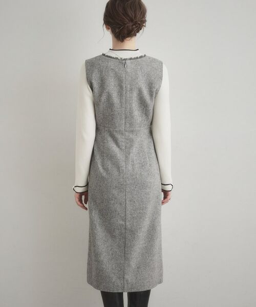 Couture Brooch / クチュールブローチ ミニ丈・ひざ丈ワンピース | フリンジツイードジャンスカ | 詳細24