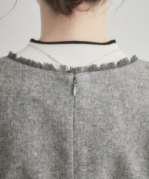 Couture Brooch / クチュールブローチ ミニ丈・ひざ丈ワンピース | フリンジツイードジャンスカ | 詳細26