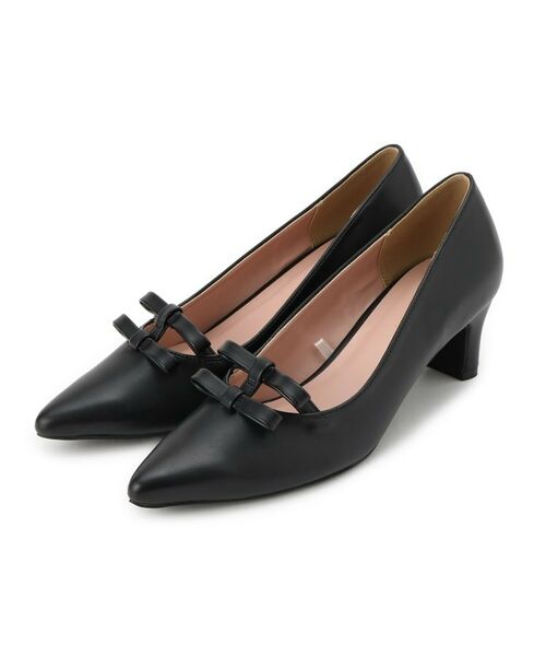 Couture Brooch / クチュールブローチ パンプス | ダブルリボンパンプス(ブラック(019))