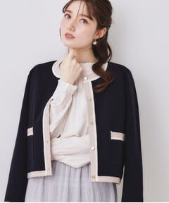 Couture Brooch / クチュールブローチ カーディガン・ボレロ | 配色総針カーディ