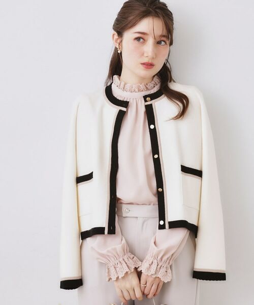 Couture Brooch / クチュールブローチ カーディガン・ボレロ | 配色総針カーディ | 詳細1