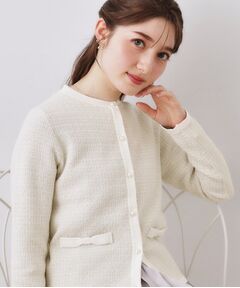 Couture Brooch / クチュールブローチ カーディガン・ボレロ | ラメツイードニットジャケット