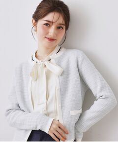 Couture Brooch / クチュールブローチ カーディガン・ボレロ | ラメツイードニットジャケット