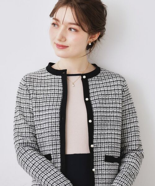 Couture Brooch / クチュールブローチ カーディガン・ボレロ | ラメツイードニットジャケット | 詳細10