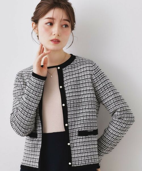 Couture Brooch / クチュールブローチ カーディガン・ボレロ | ラメツイードニットジャケット | 詳細12