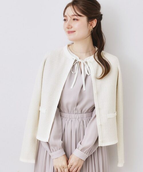 Couture Brooch / クチュールブローチ カーディガン・ボレロ | ラメツイードニットジャケット | 詳細2