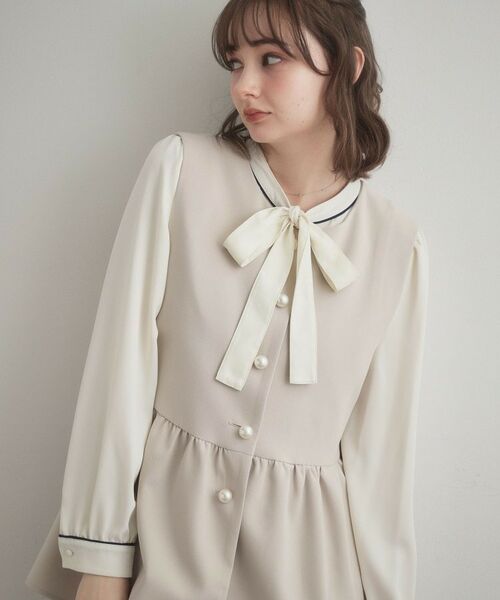 Couture Brooch / クチュールブローチ ベスト | TRダブルクロスジレ(グレージュ(050))