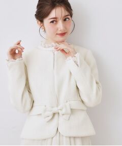 Couture Brooch / クチュールブローチ ノーカラージャケット | カルゼスラブツイードジャケット