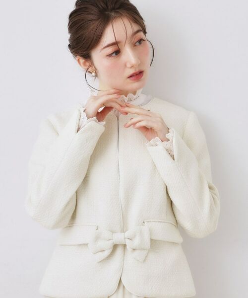 Couture Brooch / クチュールブローチ ノーカラージャケット | カルゼスラブツイードジャケット | 詳細1