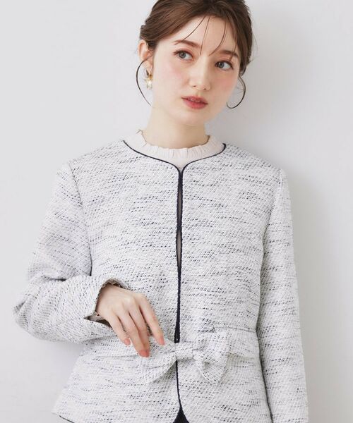 Couture Brooch / クチュールブローチ ノーカラージャケット | カルゼスラブツイードジャケット | 詳細10