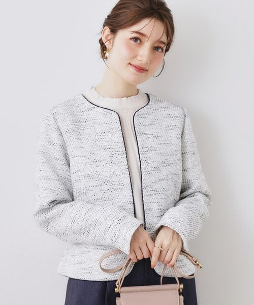 Couture Brooch / クチュールブローチ ノーカラージャケット | カルゼスラブツイードジャケット | 詳細13