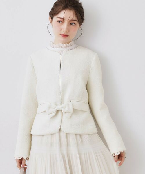 Couture Brooch / クチュールブローチ ノーカラージャケット | カルゼスラブツイードジャケット | 詳細2