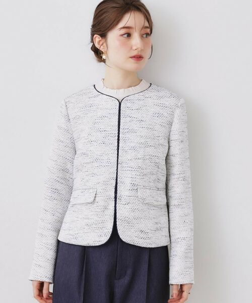 Couture Brooch / クチュールブローチ ノーカラージャケット | カルゼスラブツイードジャケット | 詳細27