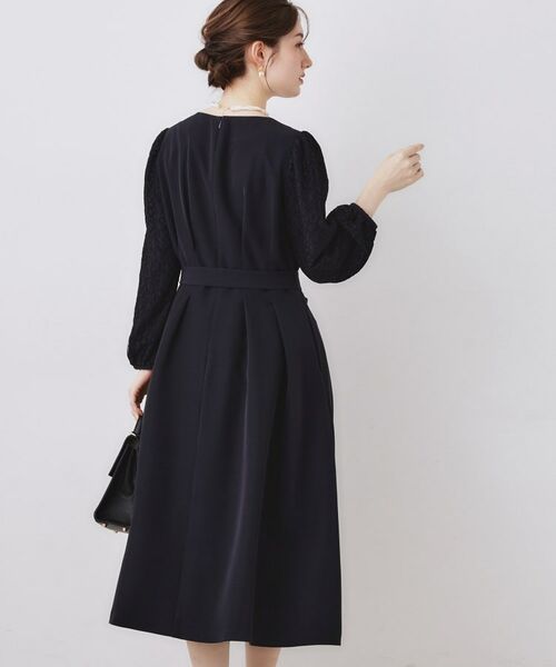 Couture Brooch / クチュールブローチ ロング・マキシ丈ワンピース | レース袖タックフレアワンピース | 詳細12