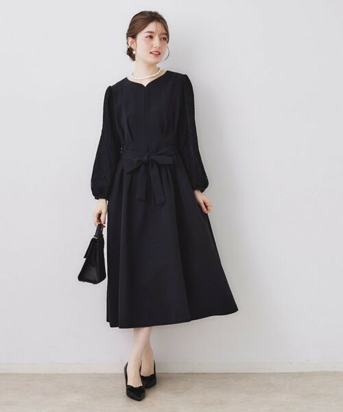 Couture Brooch / クチュールブローチ ロング・マキシ丈ワンピース | レース袖タックフレアワンピース | 詳細15