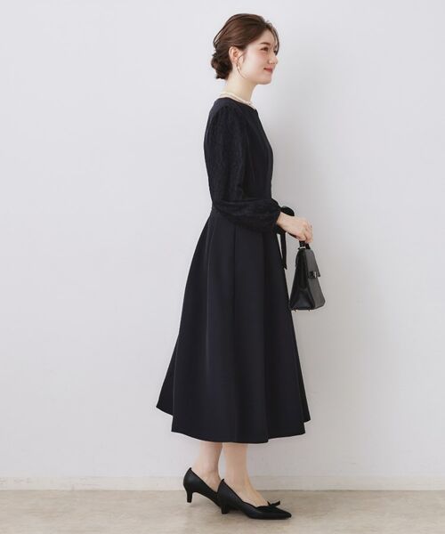 Couture Brooch / クチュールブローチ ロング・マキシ丈ワンピース | レース袖タックフレアワンピース | 詳細16