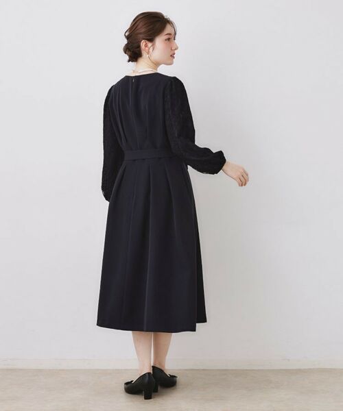 Couture Brooch / クチュールブローチ ロング・マキシ丈ワンピース | レース袖タックフレアワンピース | 詳細17