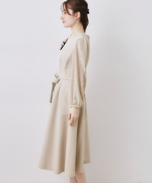 Couture Brooch / クチュールブローチ ロング・マキシ丈ワンピース | レース袖タックフレアワンピース | 詳細20