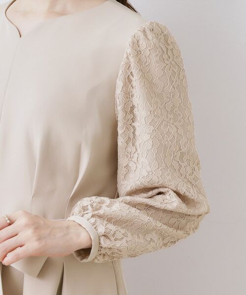 Couture Brooch / クチュールブローチ ロング・マキシ丈ワンピース | レース袖タックフレアワンピース | 詳細24