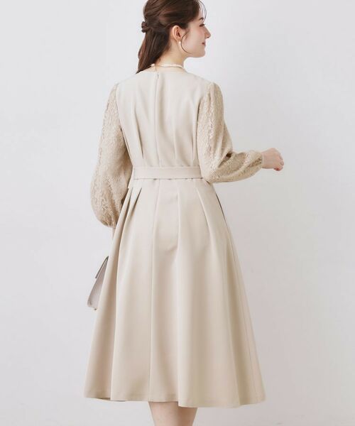 Couture Brooch / クチュールブローチ ロング・マキシ丈ワンピース | レース袖タックフレアワンピース | 詳細3